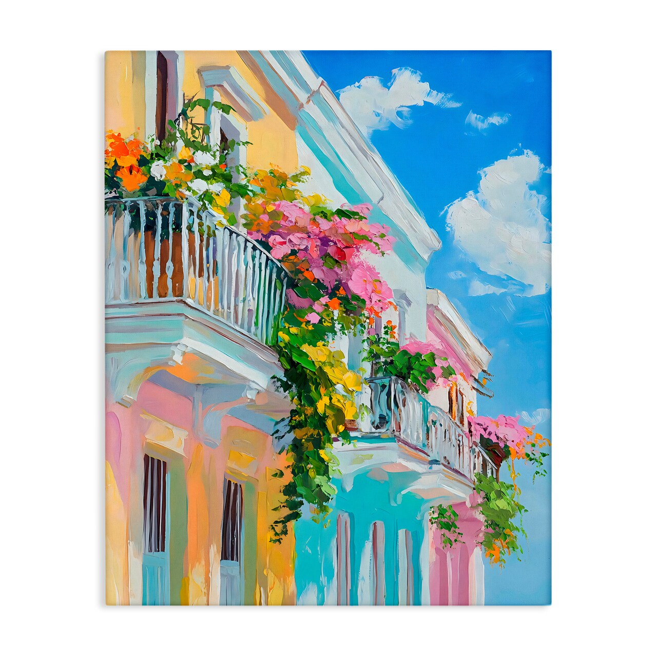Stupell Industries Hanging Flowers Balcony Canvas, design by Franklyn Gregory